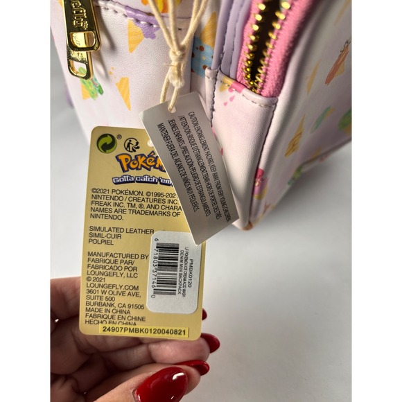 Loungefly Pokemon Ice Cream Acid Wash Mini Backpack Lavender Purple NEW - Picture 8 of 16